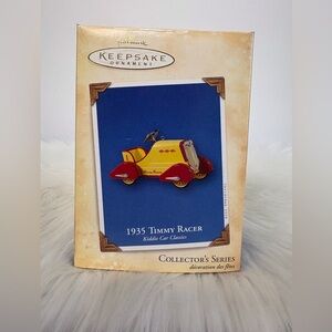 Hallmark Keepsake 1935 Timmy Racer Ornament - Red and Yellow